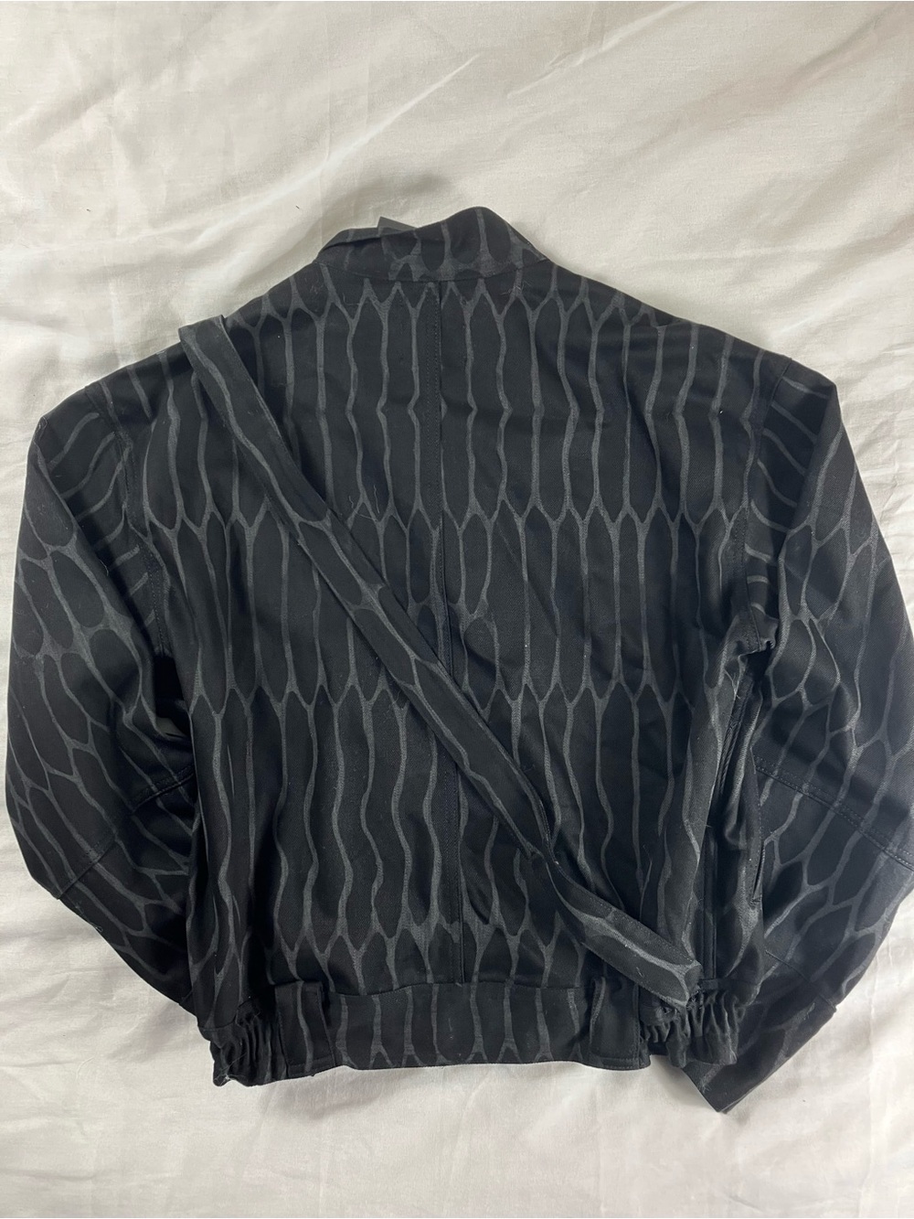 EZZ Studios Black Denim Geometric Pattern Jacket - Picture 6 of 7